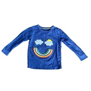 Mini Boden Blue Rainbow Long Sleeve Shirt